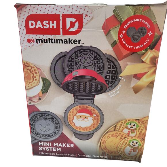 Dash MultiMaker Mini Waffle System w/ 7 Removable Plates - Picture 1 of 6